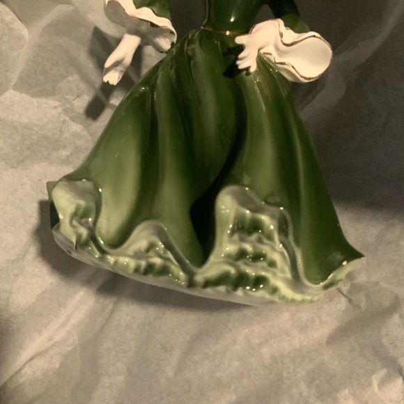 VINTAGE NAPCO JAPAN PORCELAIN BLONDE “LADY ANN” GREEN DRESS 8 1/2"H - A1874A - Picture 8 of 9